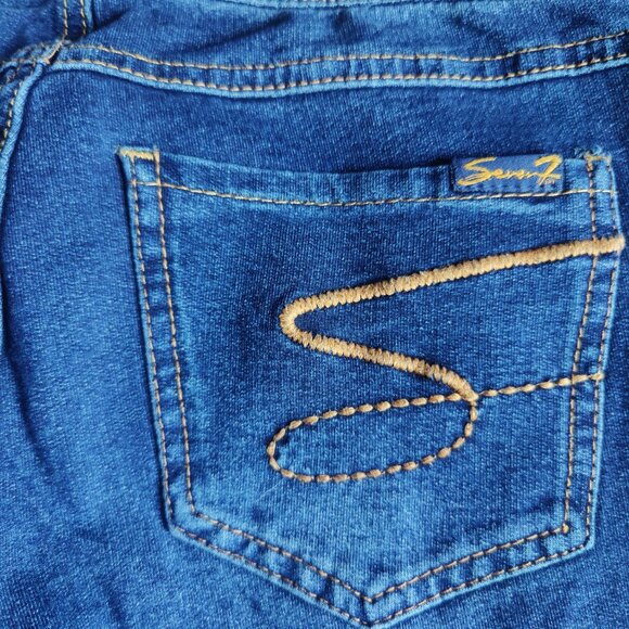 NWT Women's Seven7 Jeans Lounge Jeggings Indigo Dark Wash Knit Denim Size P/P - Picture 5 of 12